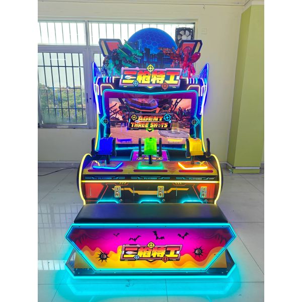 Amusement park redemption coin-operated 3 players ball shooting game machine for kids