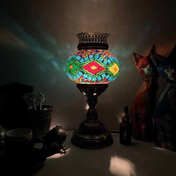 Turkish mosaic aroma table Lamp vintage art deco Handcrafted Moroccan Table Lamp(WH-VTB-10)