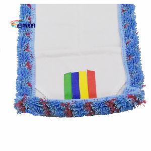 Scrubbing Wet Cleaning Mop 18 Inch Red Blue Zigzag PP Fiber Pockets Mop Head