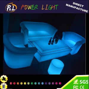 Cheap Outdoor Plastic Illuminated LED Lounge Sofa Set for sale