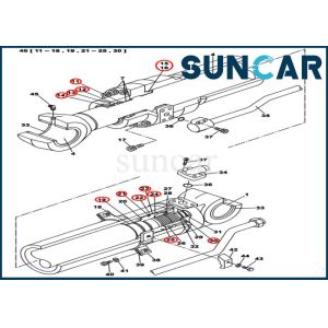 Cheap Wear Resistance LZ011300 Dipper Cylinder Sealing Kit CX300C Hydraulic Service Kit for sale