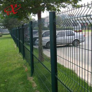 3D Curved Welded Wire Mesh Fence Green Welded Wire Fence 4/5mm X 200x50mm
