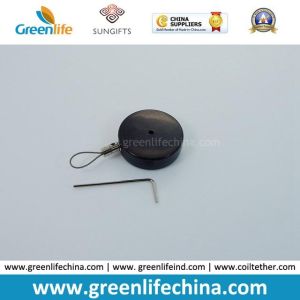 Display Merchandise Tether in Round Shape W/Rectangle Metal Sheet