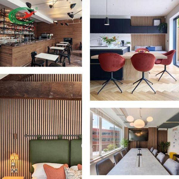 Practical Fireproof Wall Wood Slats , Multipurpose Wooden Wall Panel