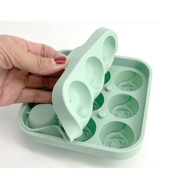 Silicone Small Rose Shaped Ice Cubes Maker Sustainable 9 Cavity 1.2 Inch