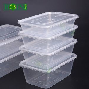 Custom 650ml Takeaway Food Container Rectangular Clear Plastic Takeaway