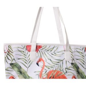 Polyester Large Beach Bag Tote Unisex Fashion With PU Handle