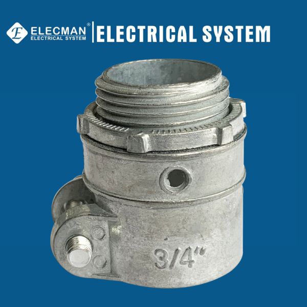 Quality Zinc 3/4 Inch Squeeze Box Connector Straight Type Flex Connector wholesale