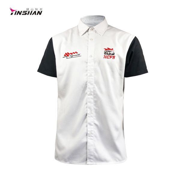 Breathable White Cotton Sportswear Custom Logo Design for Motocross F1 MotoGP Racing