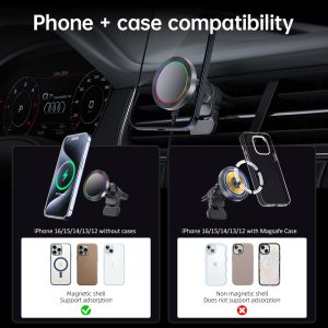 Aluminium Alloy Texture RGB Light Effect Adjustable Minimum Wireless Car Phone