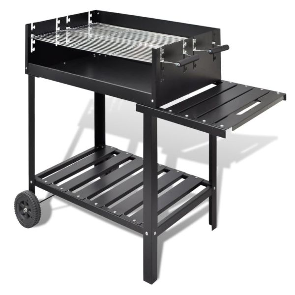 Quality 73.5*22.5cm x 2 Cooking Area Outdoor Trolley Flat Top Charcoal Grill with 2 Wheels wholesale