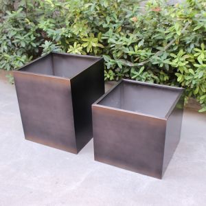 Progressive color sublimation stainless steel square flower pot