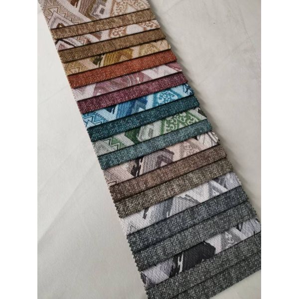 Floral Print Luxury Sofa Fabric Breathable With Stripe Style