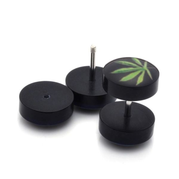 Free Shipping Fake Ear Plugs Studs Earrings For Logo Print Anti-allergic Piercing Jewelry