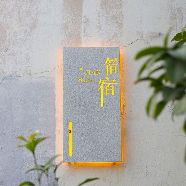 Custom Stainless Steel Marble Painting Storefront Hanging Wall Signs And Signage