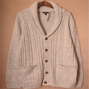 Autumn 100% cotton Men's Button Sweaters Gary Mock Neck Cardigan