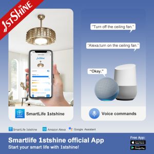 1stshine Low Noise Bladeless Ceiling Fan without Blade and Remote Control for