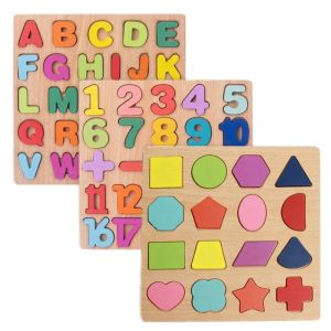 China Wooden Board Alphabet Number Kids Montessori 3d Learning Puzzle Early Educational Activity Boards Toys for Child Boys and Girls on sale