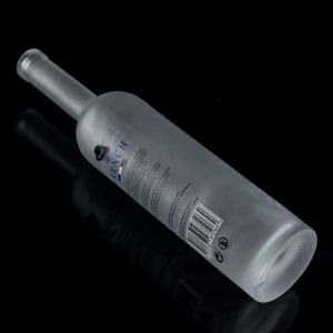 Classic Shape 700ml 750ml Frosted Applique Vodka Glass Bottle for Beverage