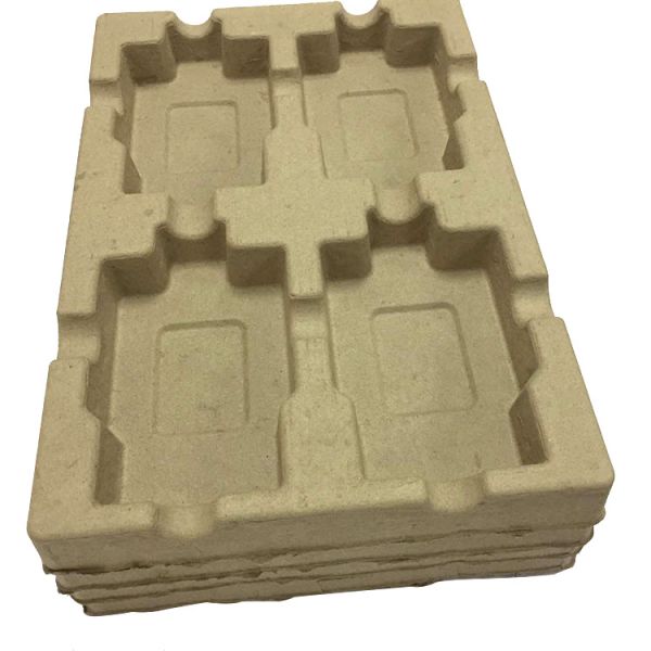 Customized Brown Recycled Paper Moulded Pulp Tray Dry Press Box With Insert