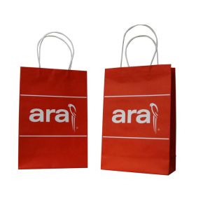 White Kraft Paper Carrier Bag paper handle Offset printing for gift packing