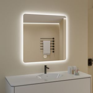 Smart Touch LED Lighted Vanity Mirror Anti-Fog Modern Wall Mounted Bathroom
