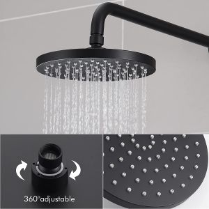 OEM ODM rainfall shower system 3 way shower black ceiling mounted rain mixer