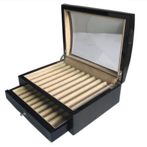 2 Layer Custom Wood Pen Box 20 Slots Durable Glossy Wooden Pen Storage Box