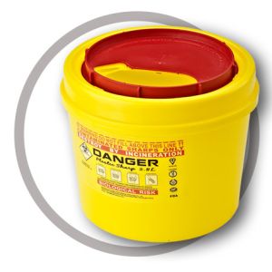 2.8 Litre Sharps disposal container, Sliding Lid, Red,Sharps Container |
