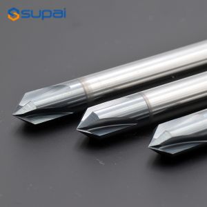 High Hardness Chamfer End Mill 4 Flute Customized Length 60° 90° 120°