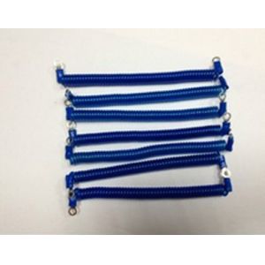 50mm Length Transparent Clear Steel Wire Spring Tool Tether w/2pcs Eyelets 3.2mm