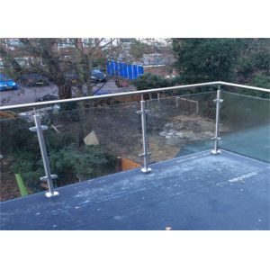 Exterior Stainless Steel And Glass Railing Systems , Steel Railing With Glass