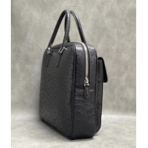 Authentic Real True Ostrich Skin Office Men Briefcase Top-handle Bag Genuine