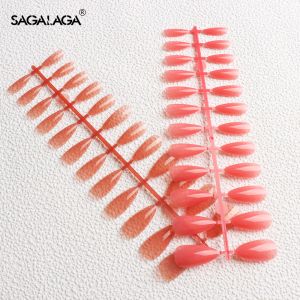 Low Quantity Colored Transparent Press on Nude Nail Tips With Logo French Style