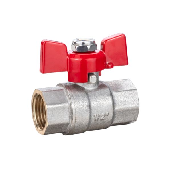 1/2 Inch Single Unin Threaded Brass Ball Valve Butterfly Handle For Househole Use