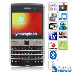 Cheap MFU W72 Quad Band Dual Cards Dual Standby Dual Cameras WIFI Color TV Bluetooth Java GPS Windows 6.5 OS 2.6-inch Screen SmartPhone for sale