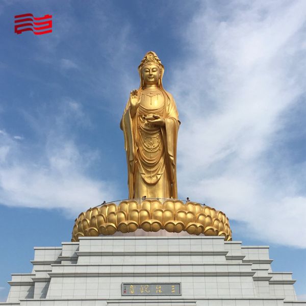 Tourist Attraction Metal Giant Buddha Sculpture with Customized Gilding Process