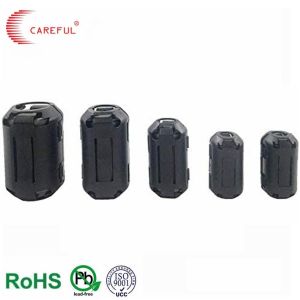 Black Plastic SCRC/SCNF Type Clip On Soft Two Pieces EMI Suppression Ferrite