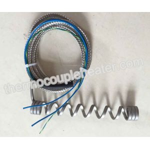 Hot Runner Coil Heater with Brass Nozzle in metal mesh lead wire For Plastic