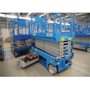 Cheap 45% Gradeabilit Scissor Lift Trailer , One Man Scissor Lift Emergency Descent System for sale