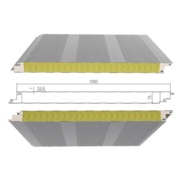 Quality Customized Length Glasswool Sandwich Panel 75mm Thickness wholesale