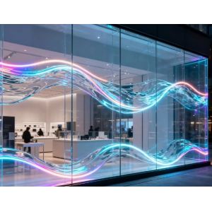Ultra-thin Design P8 led transparent film sereen High-Transparency Glass Wall