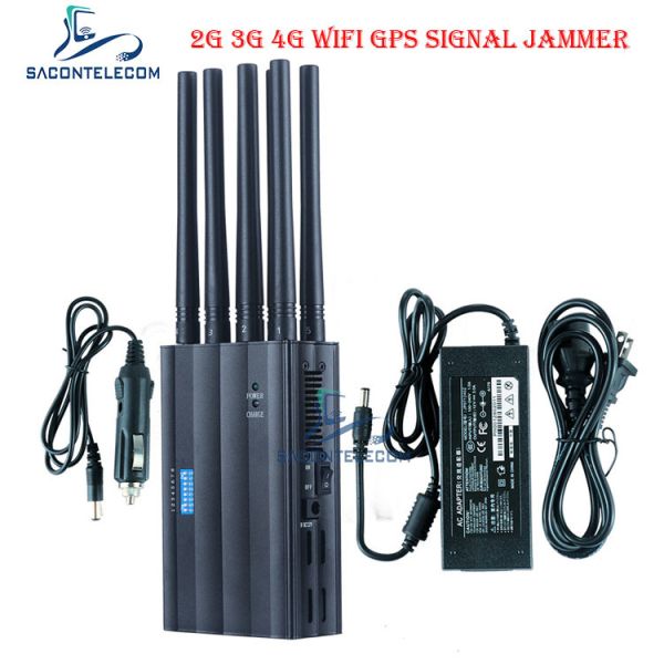 Quality CDMA800 4000mAH Portable Signal Jammer DC12V GPS WiFi Signal Blocker wholesale