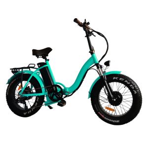 China 20 Inch Fat Tire Mini Folding Electric Bike 500 Watt 48v For Beach Cruiser Snow Road on sale