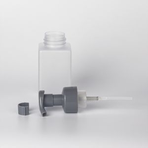 High quality PETG transparent square bottle with lotion foam pump for shampoo