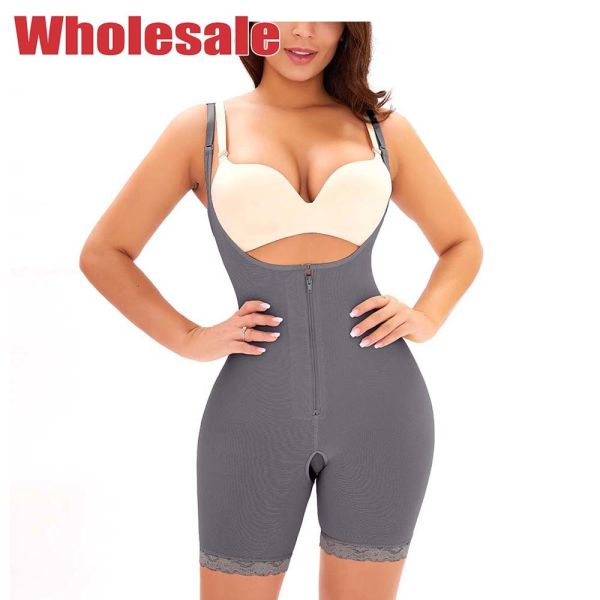 Quality Zipper Breasted Ladies Body Shaper Shape Control Bodysuit Adjustable Shoulder Strap wholesale