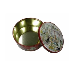 Custom Printed Coffee Tin Can , Round Food Grade Cylinder Tin Box