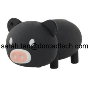 Custom Cartoon PVC Cute Pig USB Pen Drive, Hot Sale Gift USB Memory Sticks