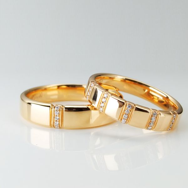 Quality Bright Columnar Inlays Diamond 9g Unique Anniversary Rings wholesale