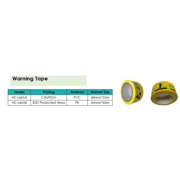 ESD PVC / PE Antistatic Adhesive Warning Tape With Yellow Color And Black Painting